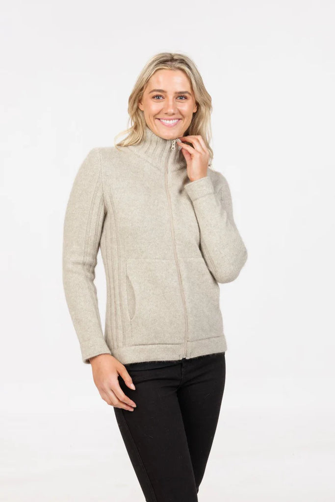 Womens Essential Full Zip Jacket Natural NS832