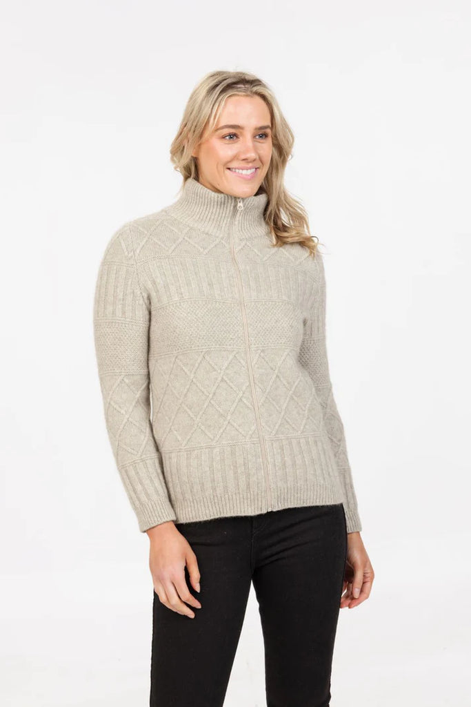 Womens Cross Stitch Jacket Natural NS892