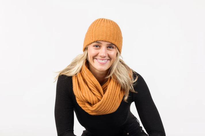 Womens Ribbed Loop Scarf