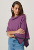 Womens Two Tone Poncho  Lilac/Slate 1623