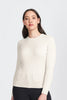 Womens LS Cable Crew Neck Jumper Natural  M2057