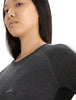 Womens 125 ZoneKnit™ Merino Blend LS Crewe Jet Heather/ Black 0A56H4