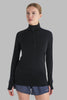 Womens 125 ZoneKnit™ LS Half Zip Thermal Top Black BA56XF