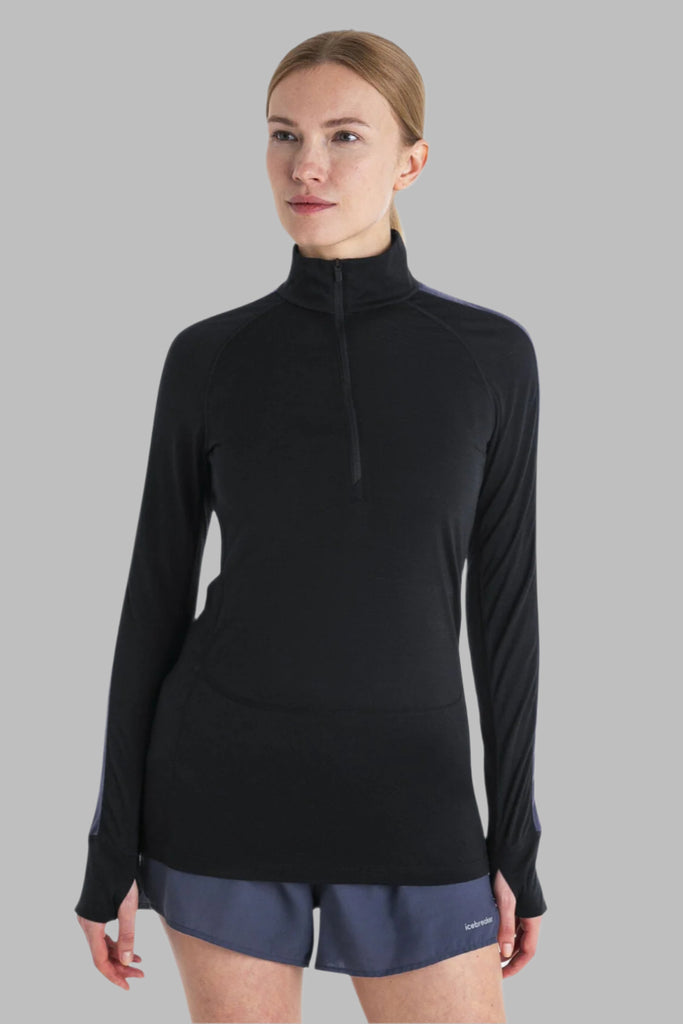 Womens 125 ZoneKnit™ LS Half Zip Thermal Top Black BA56XF