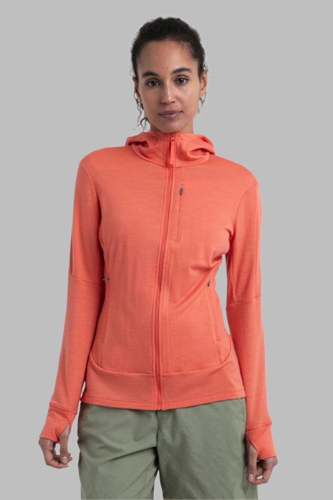 Womens Merino 260 Quantum IV LS Zip Hoodie Tangerine 0A56XR