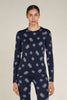 Womens Merino 260 Vertex LS Crewe Thermal Top Falling Flakes Midnight Navy /Snow 0A574L