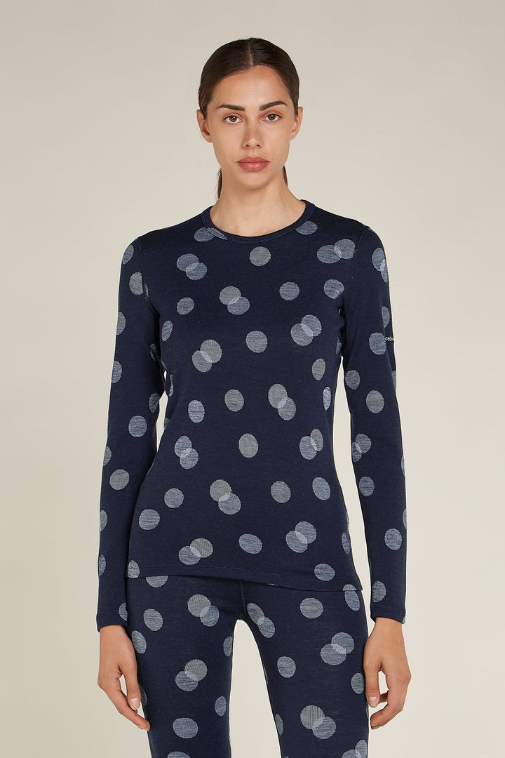 Womens Merino 260 Vertex LS Crewe Thermal Top Falling Flakes