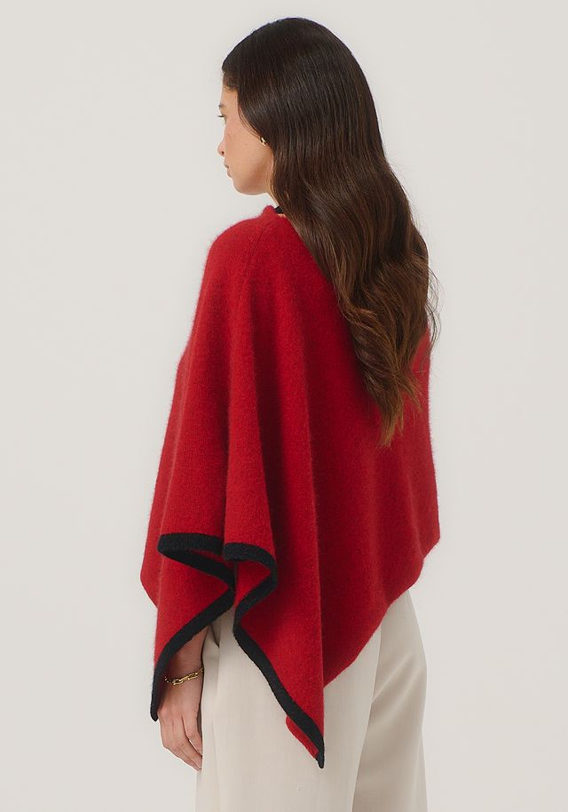 Womens Two Tone Poncho Rata/Jet 1623