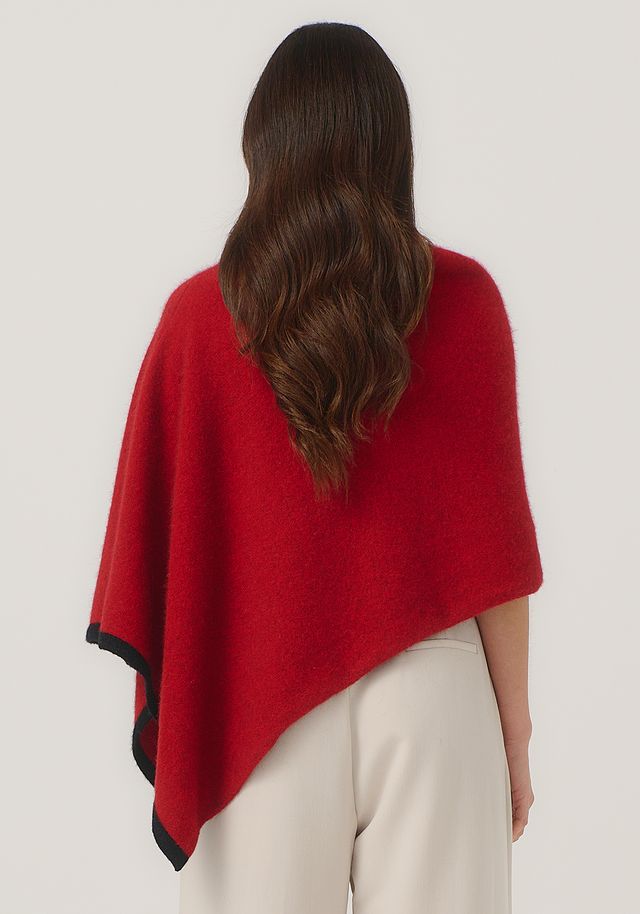 Womens Two Tone Poncho Rata/Jet 1623