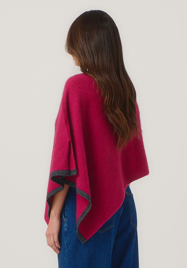 Womens Two Tone Poncho  Lupin/Slate 1623