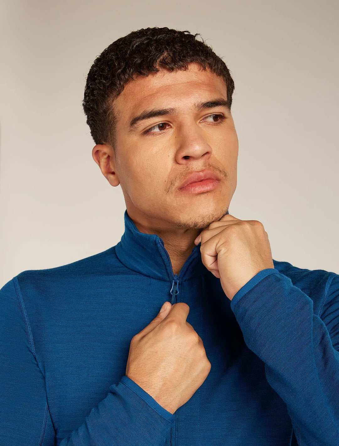 Mens Merino 400 RealFleece™ Descender Long Sleeve Zip Atlantis 0A571Q