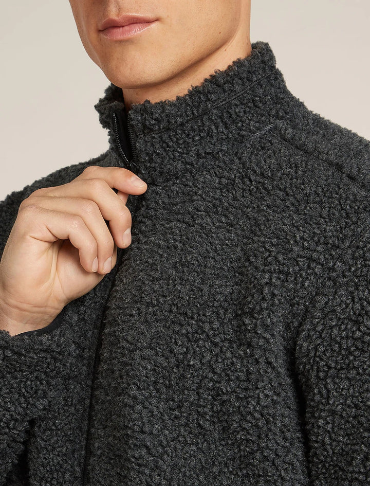 Mens RealFleece™ Merino High Pile LS Zip Jacket Jet Heather/Black 0A572A