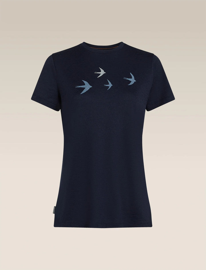Womens  Merino 150 Tech Lite Short Sleeve T Shirt Bird Transit Midnight Navy 0A57FX