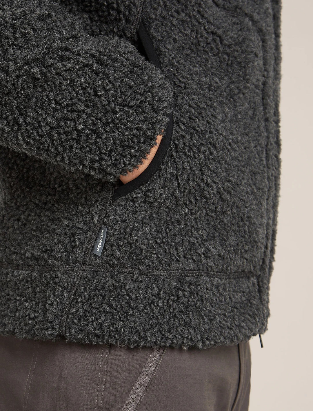 Mens RealFleece™ Merino High Pile LS Zip Jacket Jet Heather/Black 0A572A