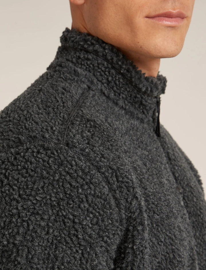 Mens RealFleece™ Merino High Pile LS Zip Jacket Jet Heather/Black 0A572A