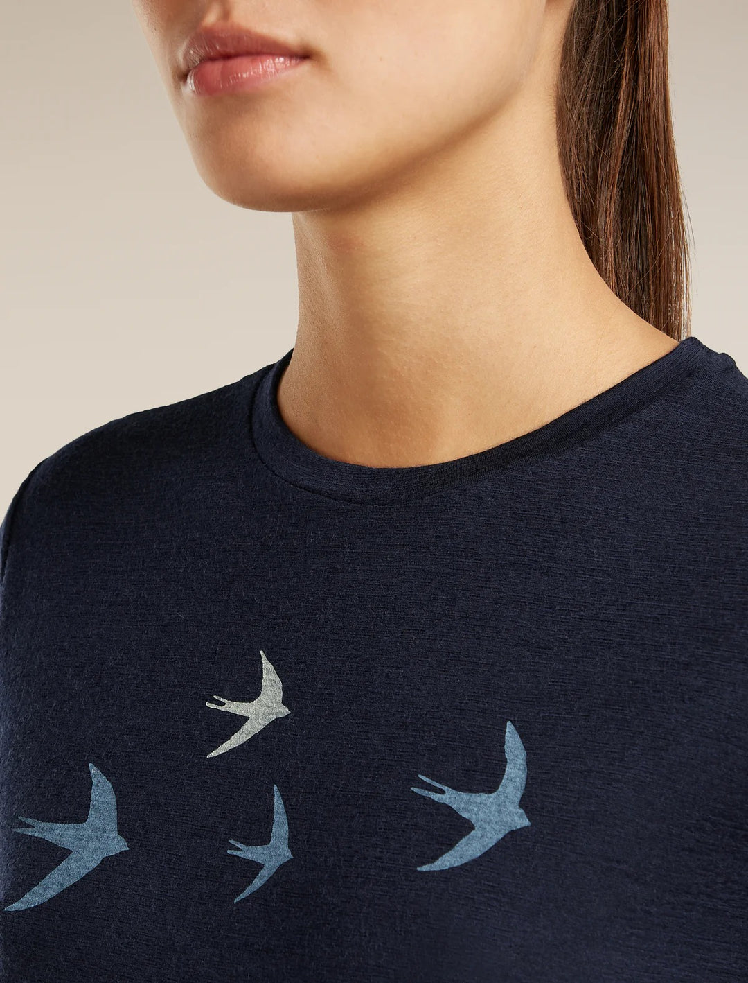 Womens  Merino 150 Tech Lite Short Sleeve T Shirt Bird Transit Midnight Navy 0A57FX