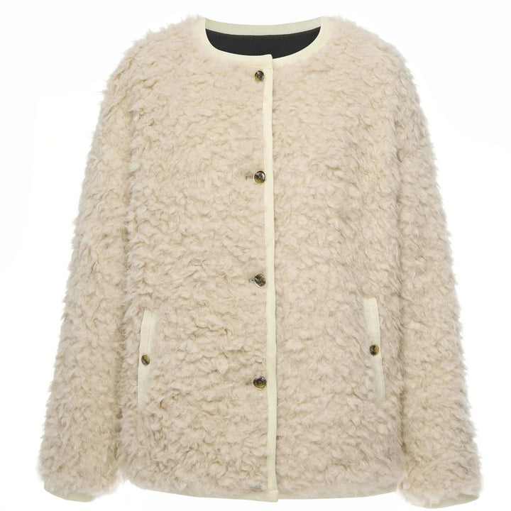 Womens Juniper Reversible Faux Shearling Jacket Olive Black/Cream