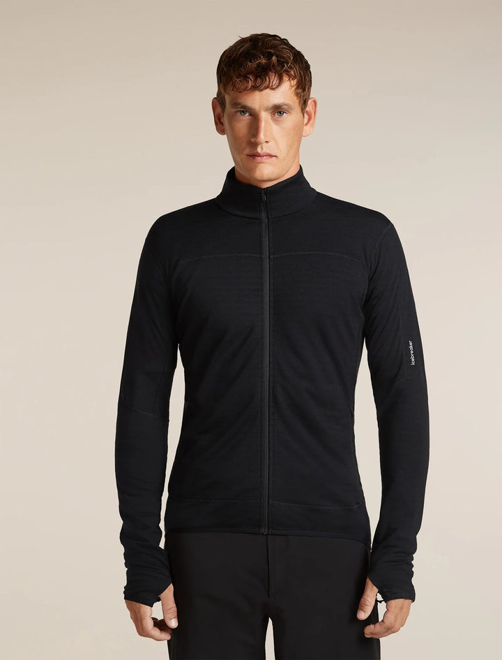 Mens Merino Blend 300 RealFleece™ Descender Long Sleeve Zip Black 0A57QG