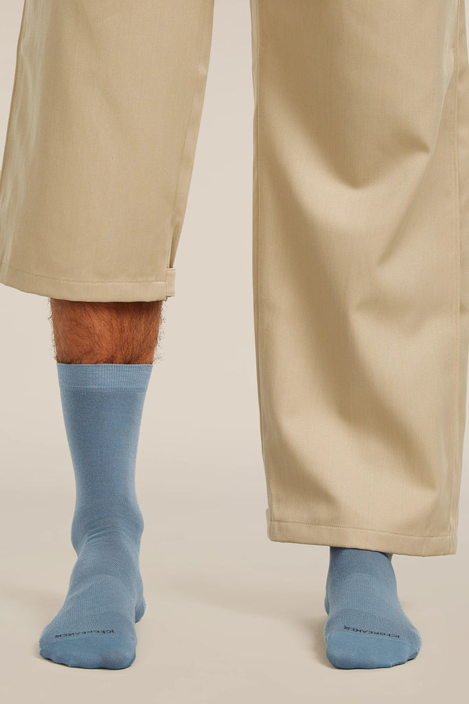 Mens Lifestyle Fine Gauge Crew  Flint Blue 105116