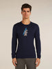 Mens Merino 200 Oasis Long Sleeve Crewe Bear Tour Midnight Navy 0A57GK