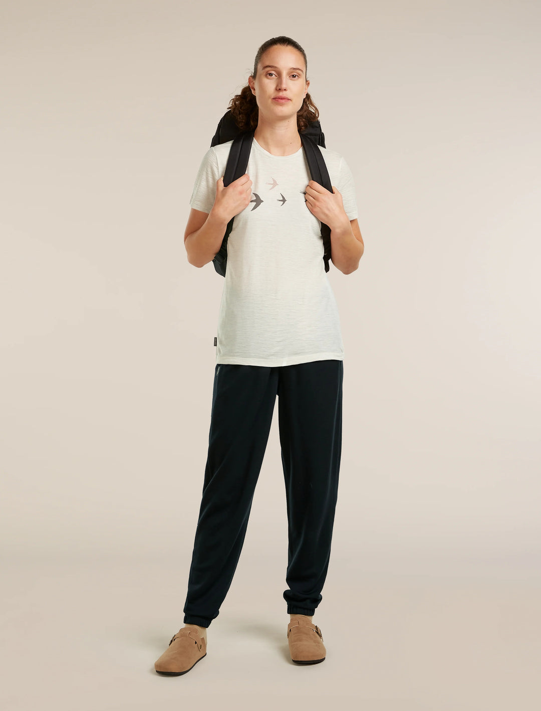 Womens  Merino 150 Tech Lite Short Sleeve T Shirt Bird Transit Ecru/Heather 0A57FX