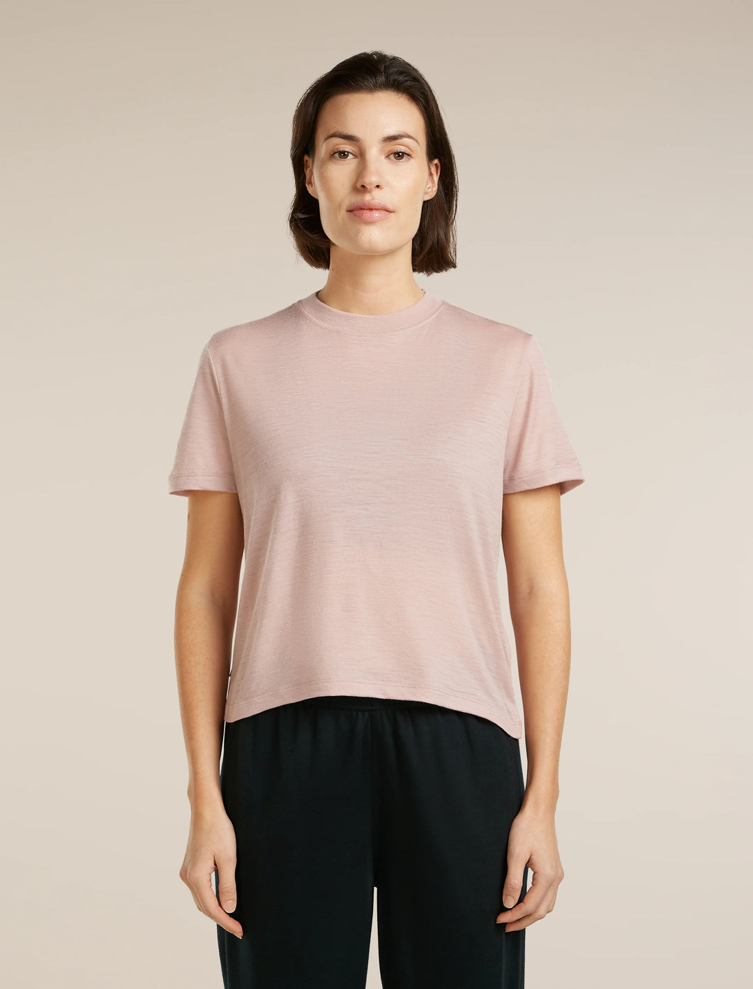Womens Merino 150 Tech Lite SS Crop T-Shirt  Pink Quartz 0A56Y2