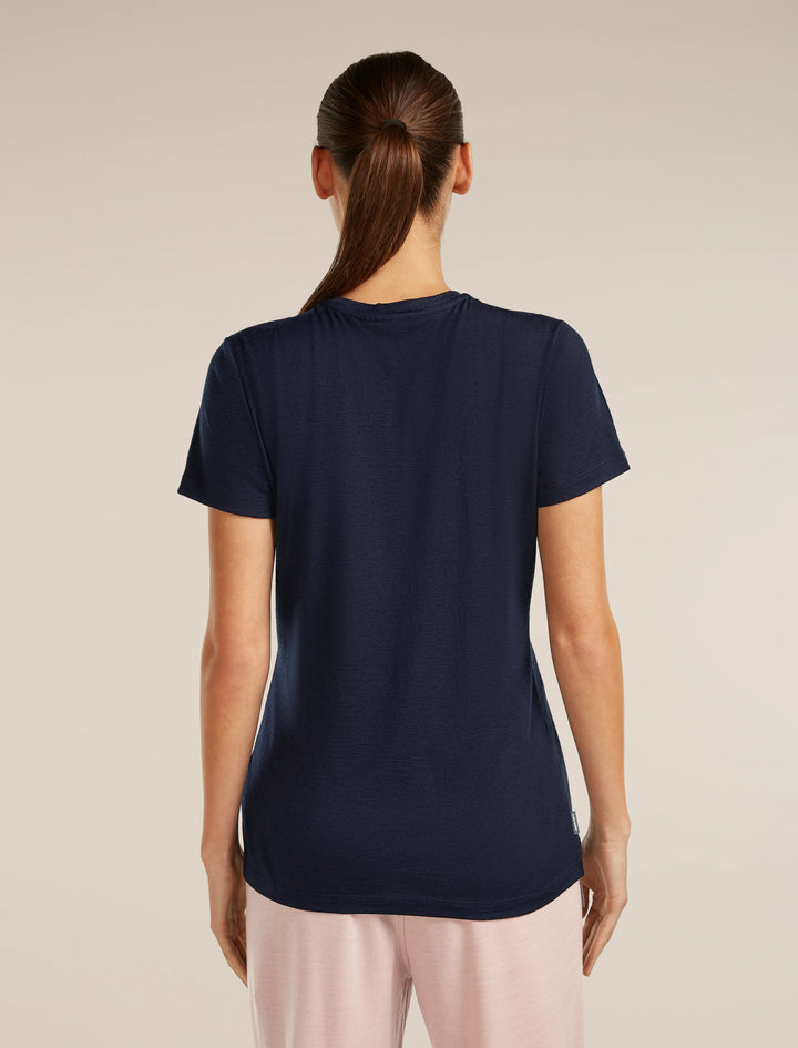 Womens  Merino 150 Tech Lite Short Sleeve T Shirt Bird Transit Midnight Navy 0A57FX