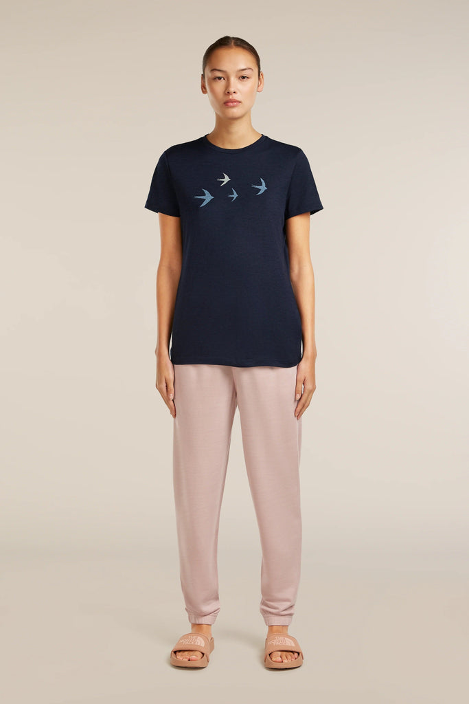 Womens  Merino 150 Tech Lite Short Sleeve T Shirt Bird Transit Midnight Navy 0A57FX