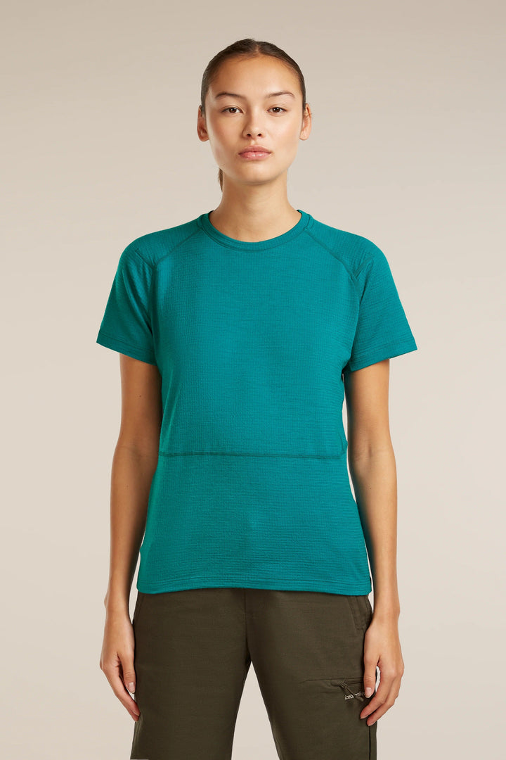 Womens Merino 200 Waffle Elevation Short Sleeve T-Shirt Tidal Teal 0A5792
