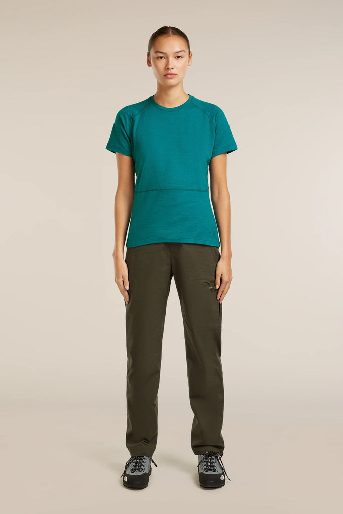 Womens Merino 200 Waffle Elevation Short Sleeve T-Shirt Tidal Teal 0A5792