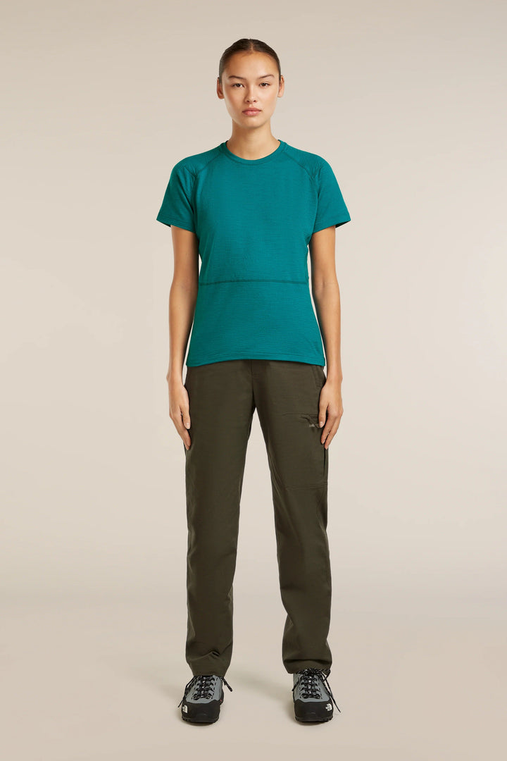 Womens Merino 200 Waffle Elevation Short Sleeve T-Shirt Tidal Teal 0A5792