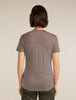 Womens Merino Blend 125 Cool-Lite™ Sphere Short Sleeve T-Shirt Colour Block Porcini Heather  0A56XY