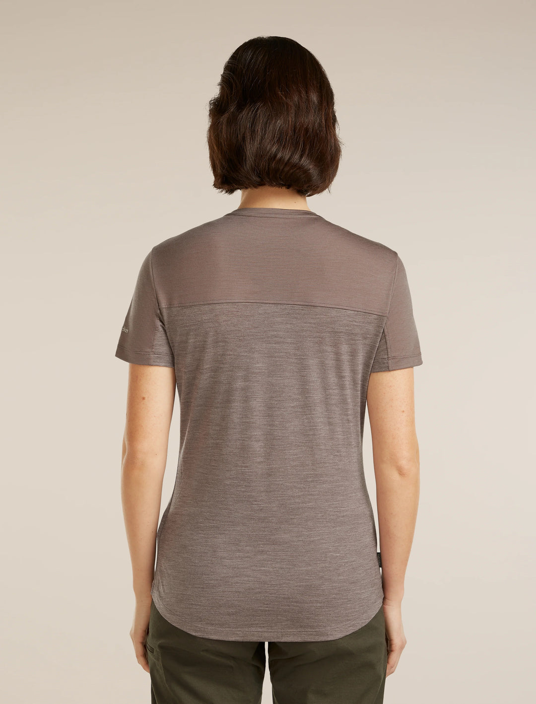 Womens Merino Blend 125 Cool-Lite™ Sphere Short Sleeve T-Shirt Colour Block Porcini Heather  0A56XY