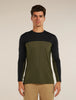 Mens Merino Blend 125 Cool-Lite™ Sphere Long Sleeve T-Shirt Colour Block Dk Loden 0A571M