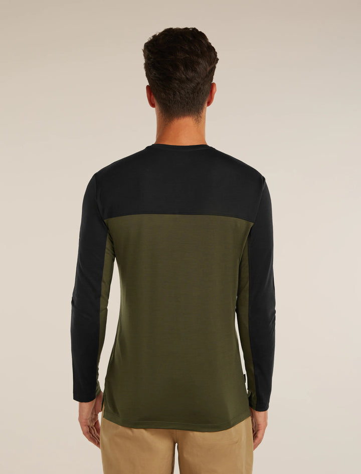 Mens Merino Blend 125 Cool-Lite™ Sphere Long Sleeve T-Shirt Colour Block Dk Loden 0A571M