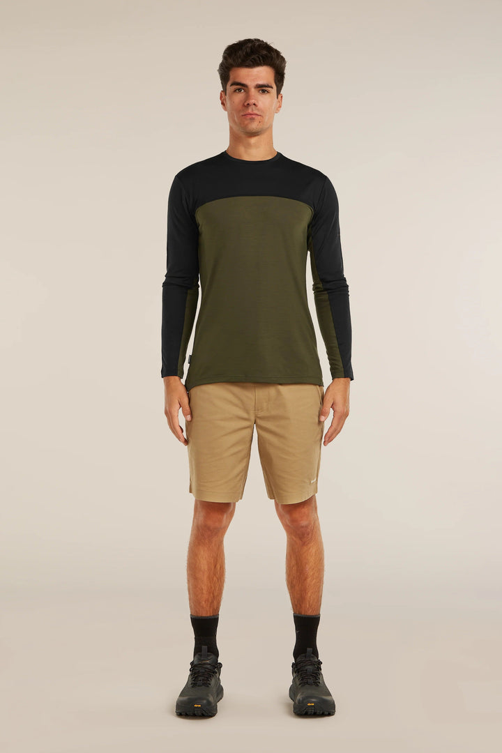 Mens Merino Blend 125 Cool-Lite™ Sphere Long Sleeve T-Shirt Colour Block Dk Loden 0A571M