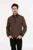 Mens Textured Half Zip Sweater Cocao NE338