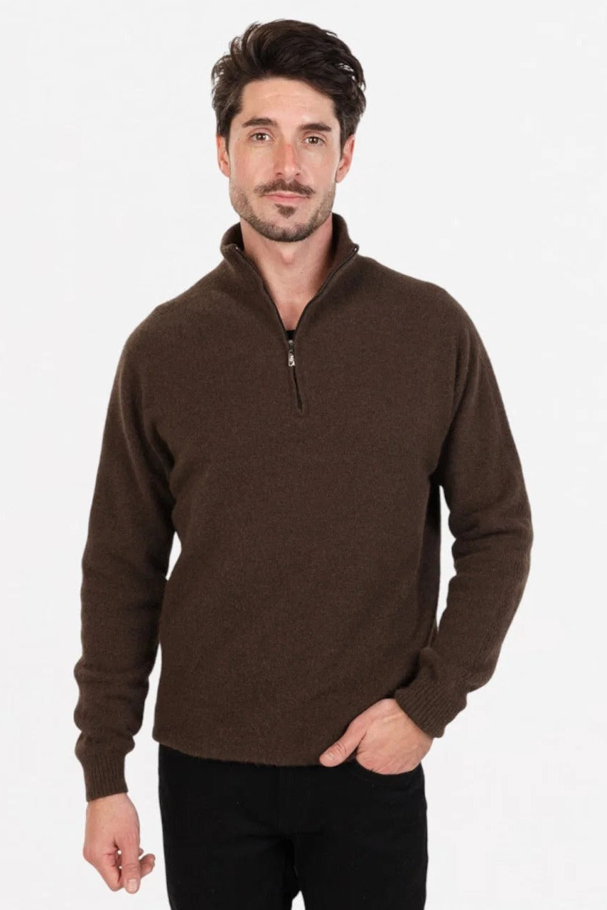 Mens Lightweight 1/2 Zip Cocoa NB336