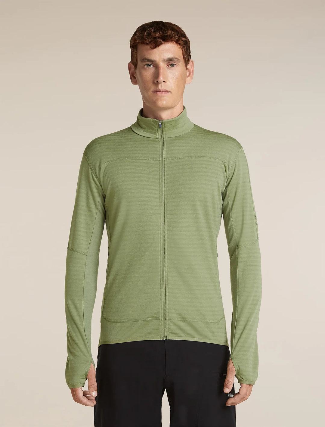 Mens Merino Blend 300 RealFleece™ Descender Long Sleeve Zip Lichen 0A57QG