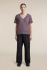 Womens  Merino 150 Tech Lite S S Relaxed V Neck T-Shirt  Grey Plum 0A57GO