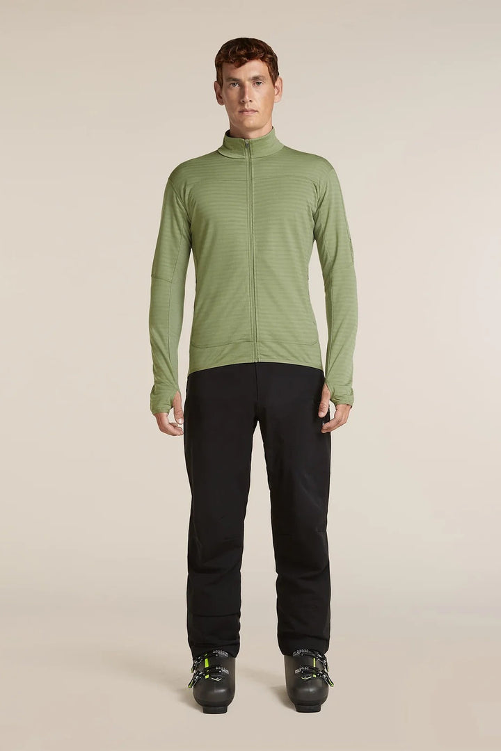 Mens Merino Blend 300 RealFleece™ Descender Long Sleeve Zip Lichen 0A57QG