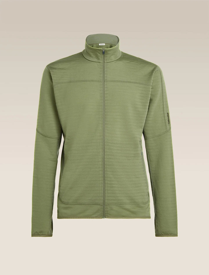 Mens Merino Blend 300 RealFleece™ Descender Long Sleeve Zip Lichen 0A57QG