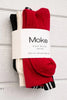 Womens  Lily Wool Blend Socks 3 pack Black/Cream/Cherry