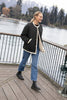 Womens Juniper Reversible Faux Shearling Jacket Olive Black/Cream