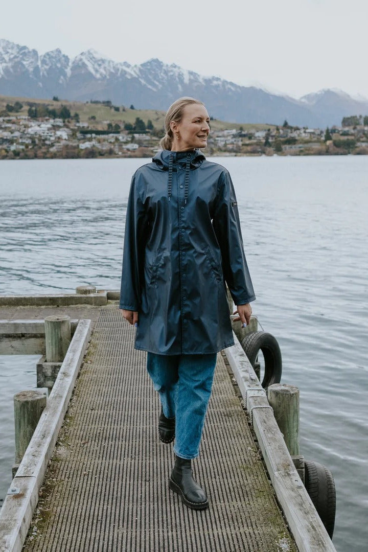 Womens Charlie Raincoat  Metallic Blue