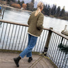 Womens Juniper Reversible Faux Shearling Jacket Olive Green/Cream
