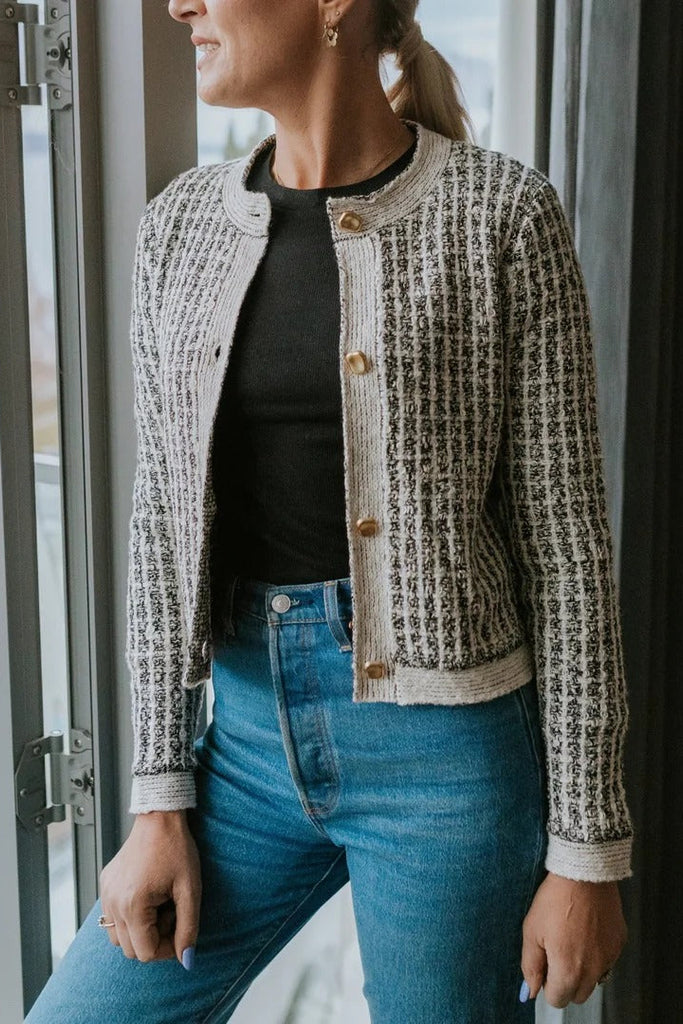 Womens Vivian Cardigan  White Check