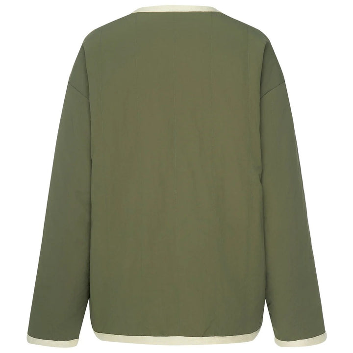 Womens Juniper Reversible Faux Shearling Jacket Olive Green/Cream