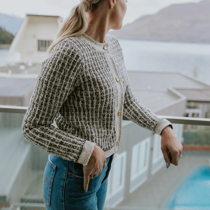 Womens Vivian Cardigan  White Check