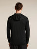 Mens  150 MerinoFine™ Ace Long Sleeve Zip Hoodie UPF Black  0A57EL